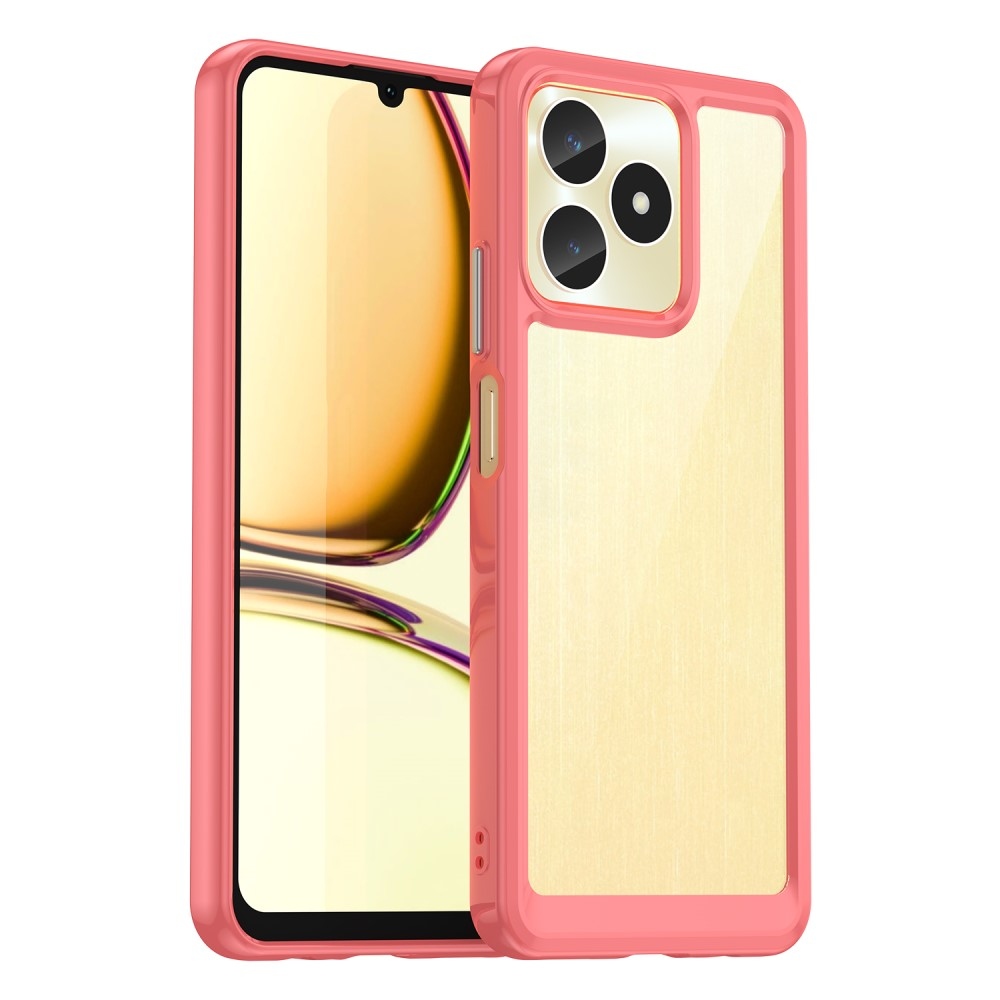 Gél tok fix hátlappal a Realme C51/C53 készülékhez - piros