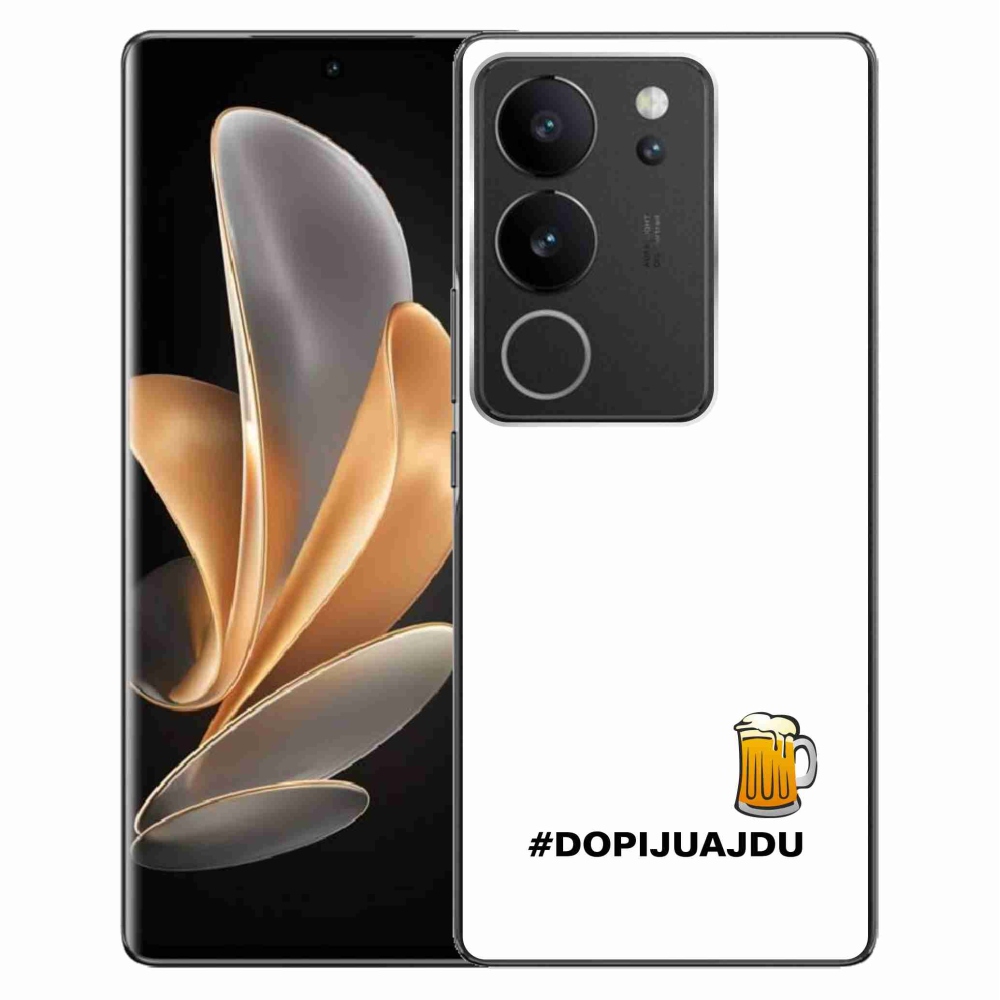 Gél borító mmCase a Vivo V29 5G készülékhez - sör motívum 1 fehér háttér