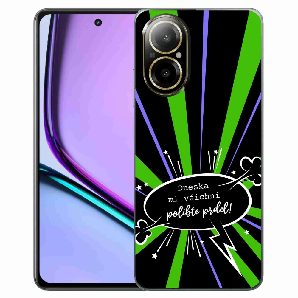 Gél borító mmCase a Realme C67 készülékhez - vicces szöveg 15 fekete háttér