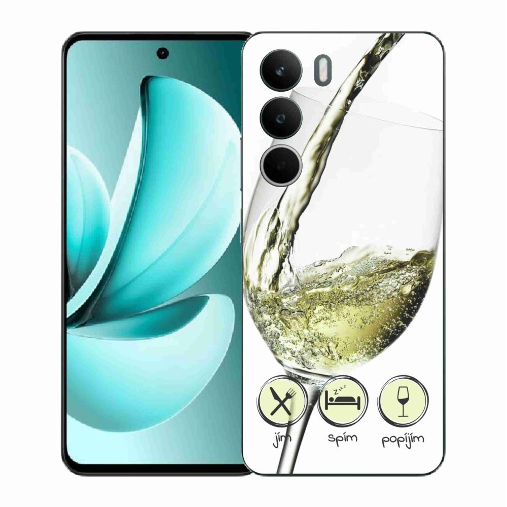 Zselés borítás mmCase a Realme C71 készülékhez - borospohár fehér