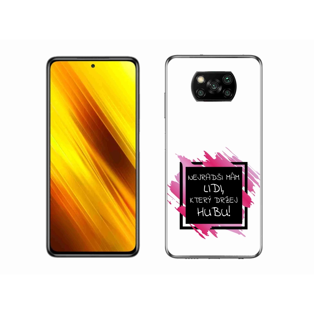 Gél borító mmCase a Xiaomi Poco X3 Pro számára - vicces szöveg 7 fekete és fehér háttérrel