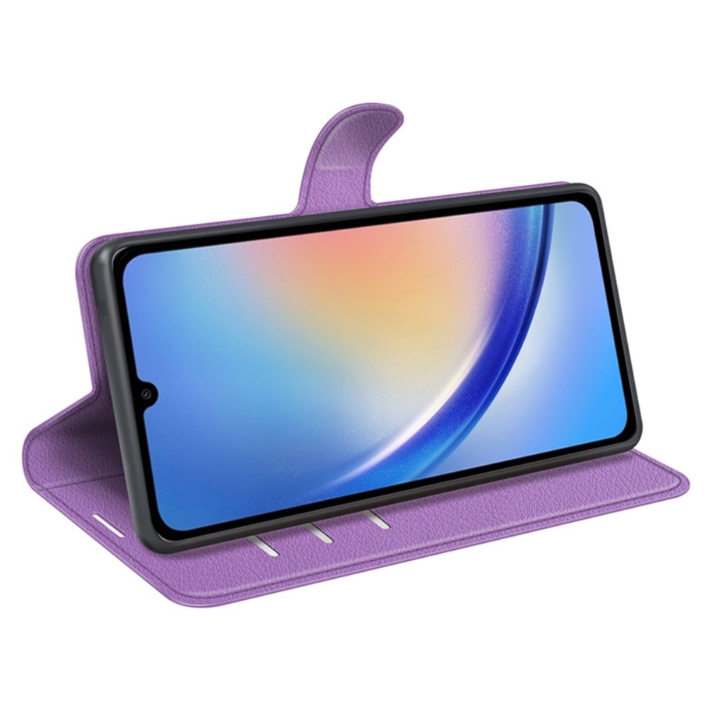 Litchi könyv tok Samsung Galaxy A35 5G - lila
