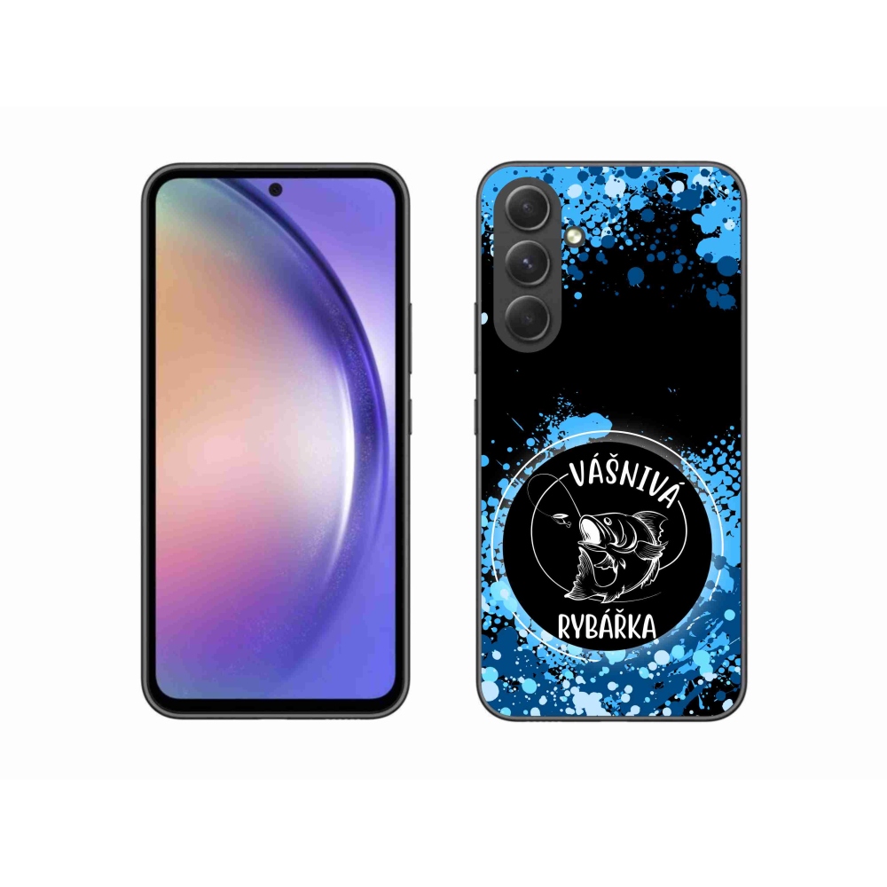 Gél borító mmCase Samsung Galaxy A54 5G - szenvedélyes halásznő fekete háttérrel