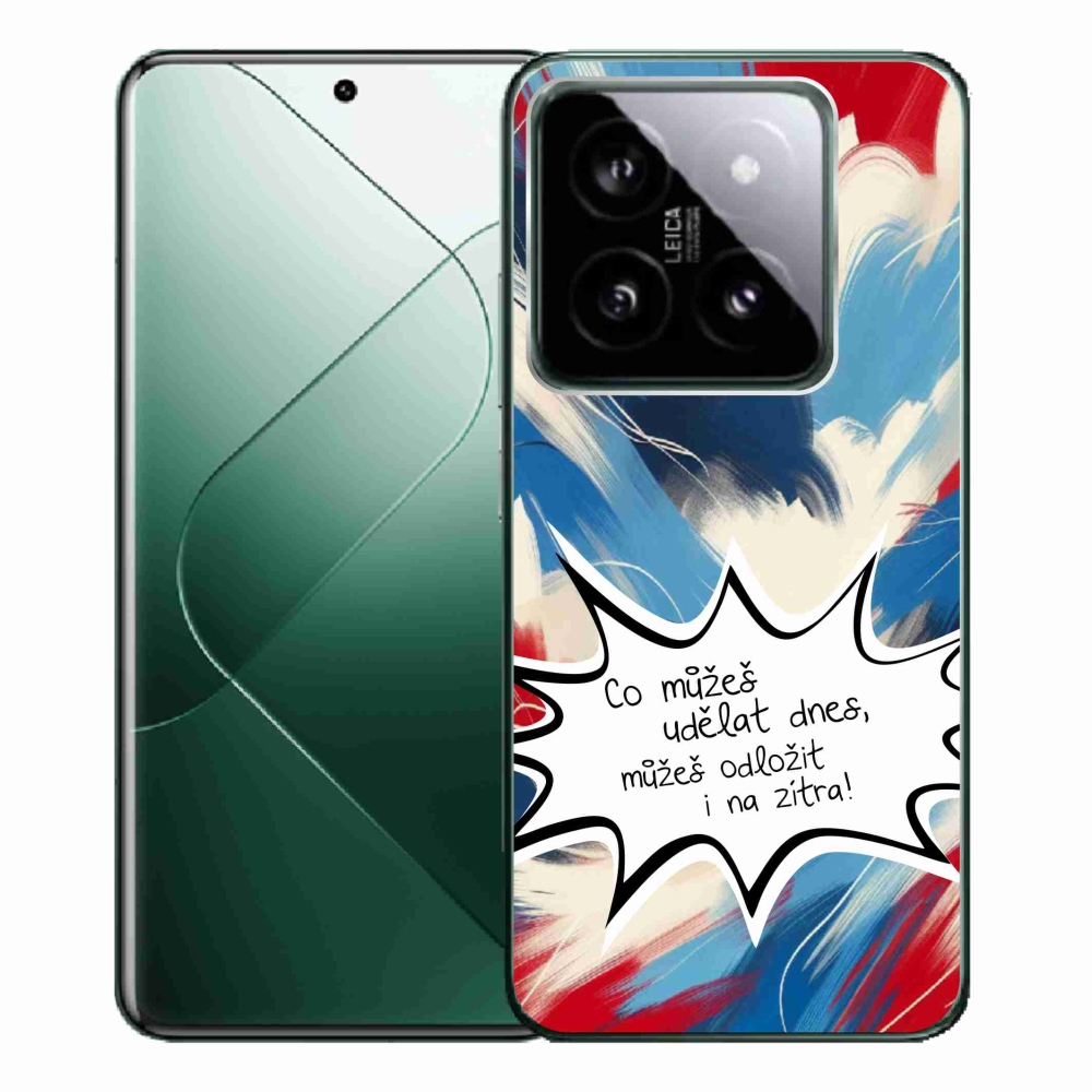 Gél borító mmCase a Xiaomi 14 Pro számára - vicces szöveg 9 fehér háttér