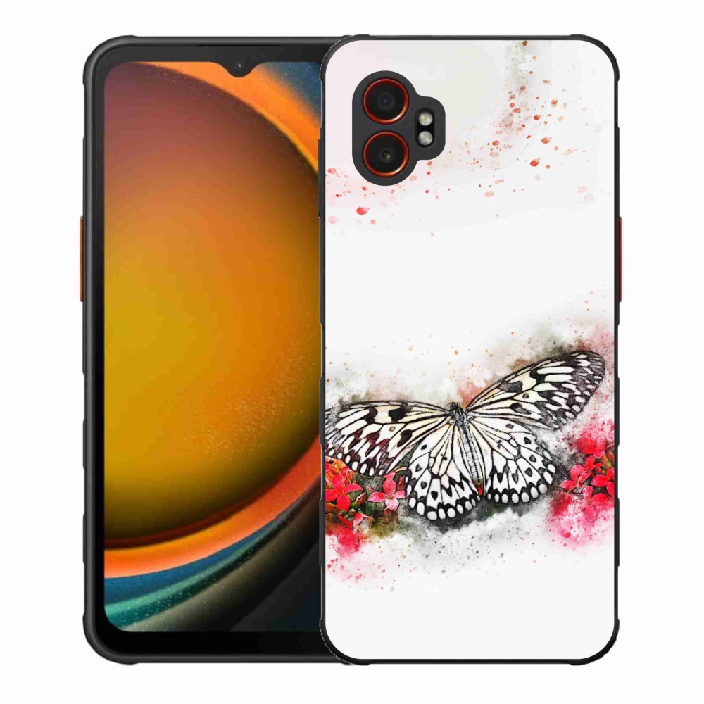 Zselés borítás mmCase Samsung Galaxy Xcover 7 Pro - fekete és fehér pillangó