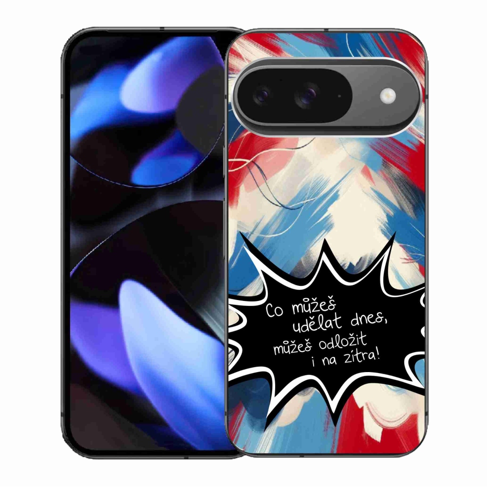 Gél borítás mmCase a Google Pixel 9/9 Pro számára - vicces szöveg 9 fekete háttérrel