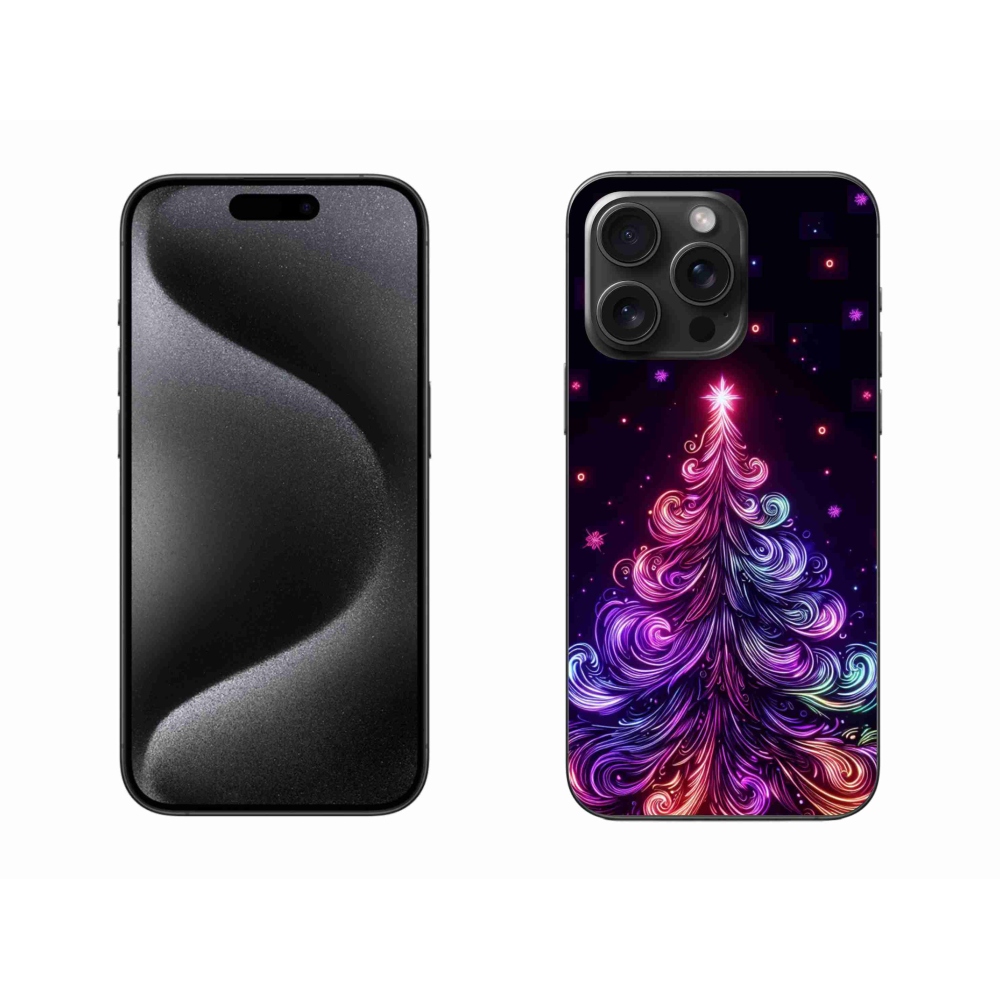 Gél borítás mmCase iPhone 15 Pro Max készülékhez - neon karácsonyfa 1