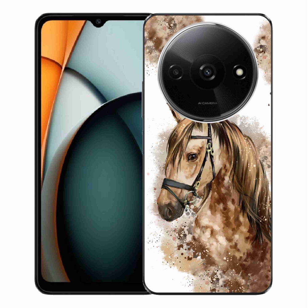 Gél borítás mmCase a Xiaomi Redmi A3-hoz - barna rajzfilm ló