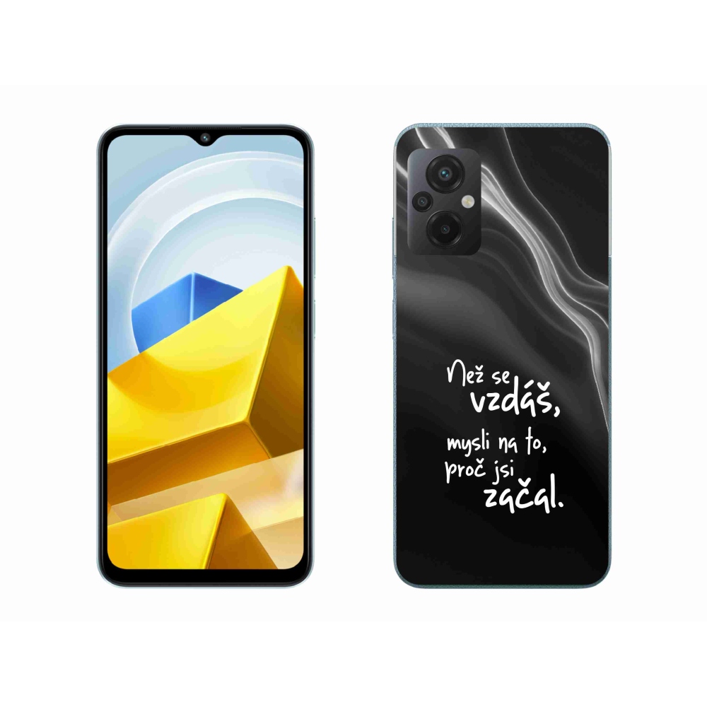 Gél borítás mmCase a Xiaomi Poco M5 4G-hez - idézet 2 fekete háttér