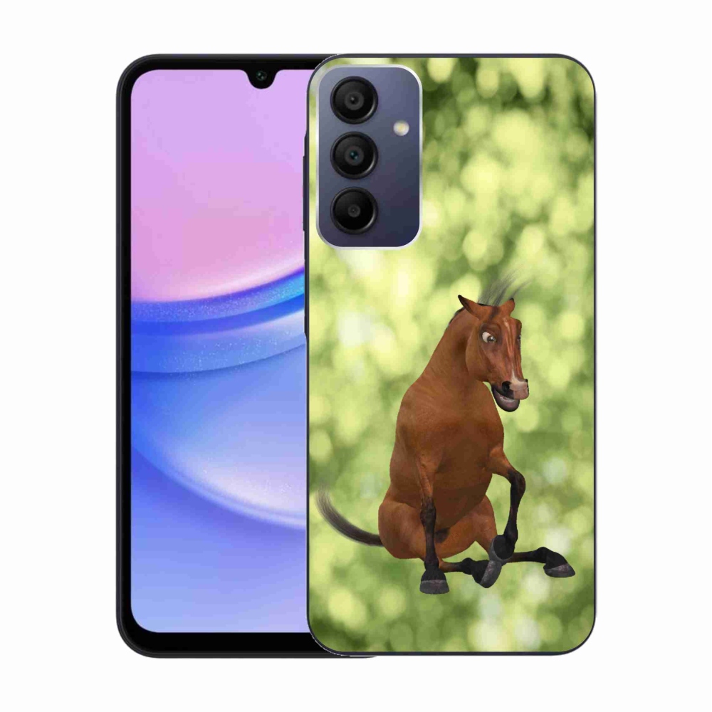 Zselés borítás mmCase Samsung Galaxy A15 4G/5G - barna rajzfilm ló 1
