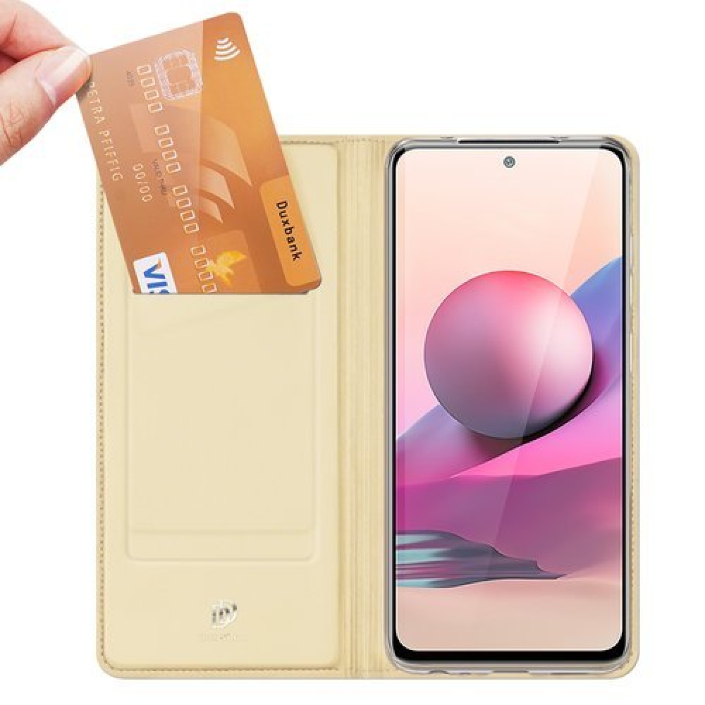 DUX könyv tok Xiaomi Redmi Note 10 4G/Redmi Note 10S/Poco M5s - arany színű