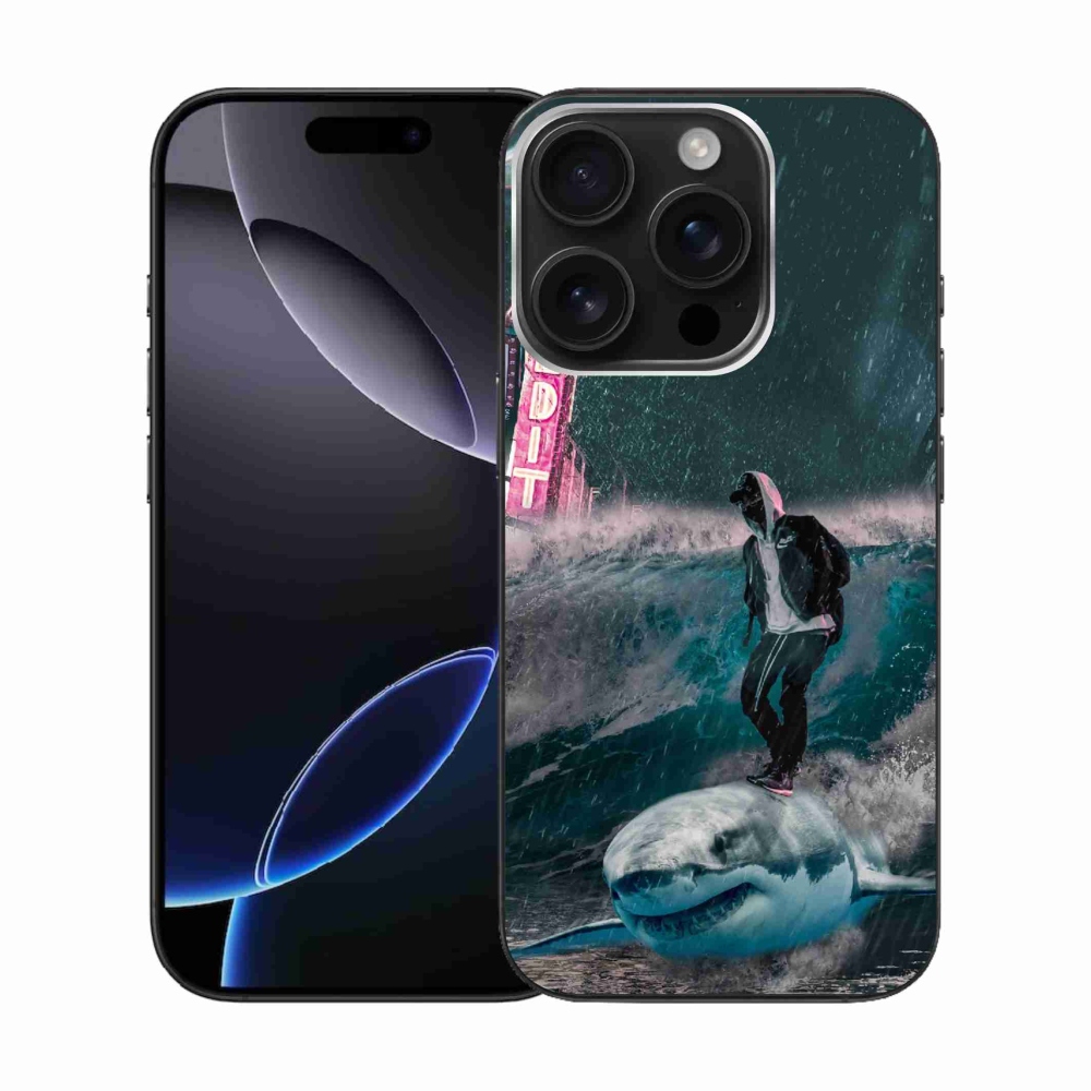 Zselés borítás mmCase iPhone 16 Pro készülékhez - cápa