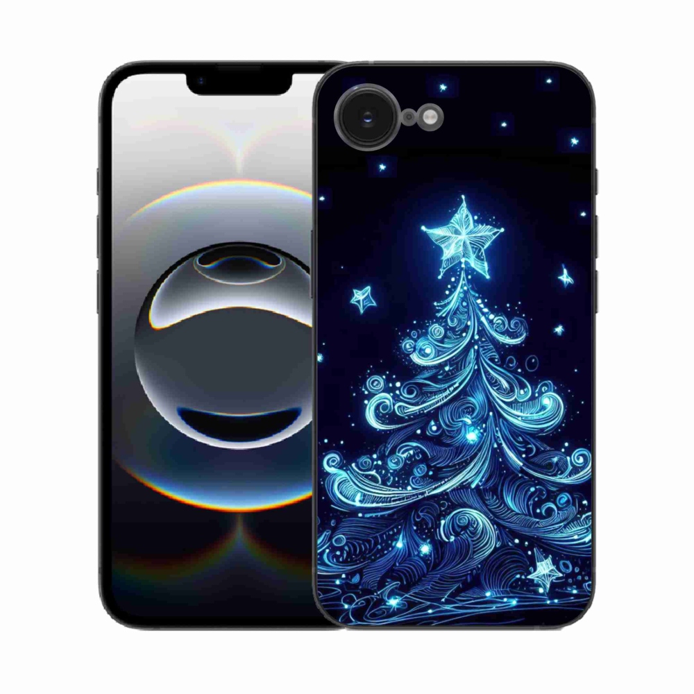 Gél borítás mmCase iPhone 16e készülékhez - neon karácsonyfa 4