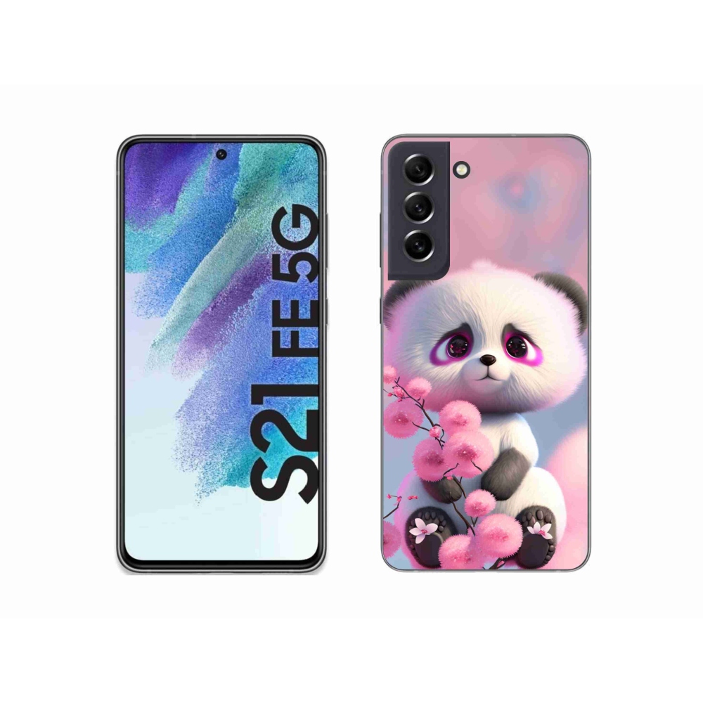 Zselés borítás mmCase Samsung Galaxy S21 FE 5G - aranyos panda 1
