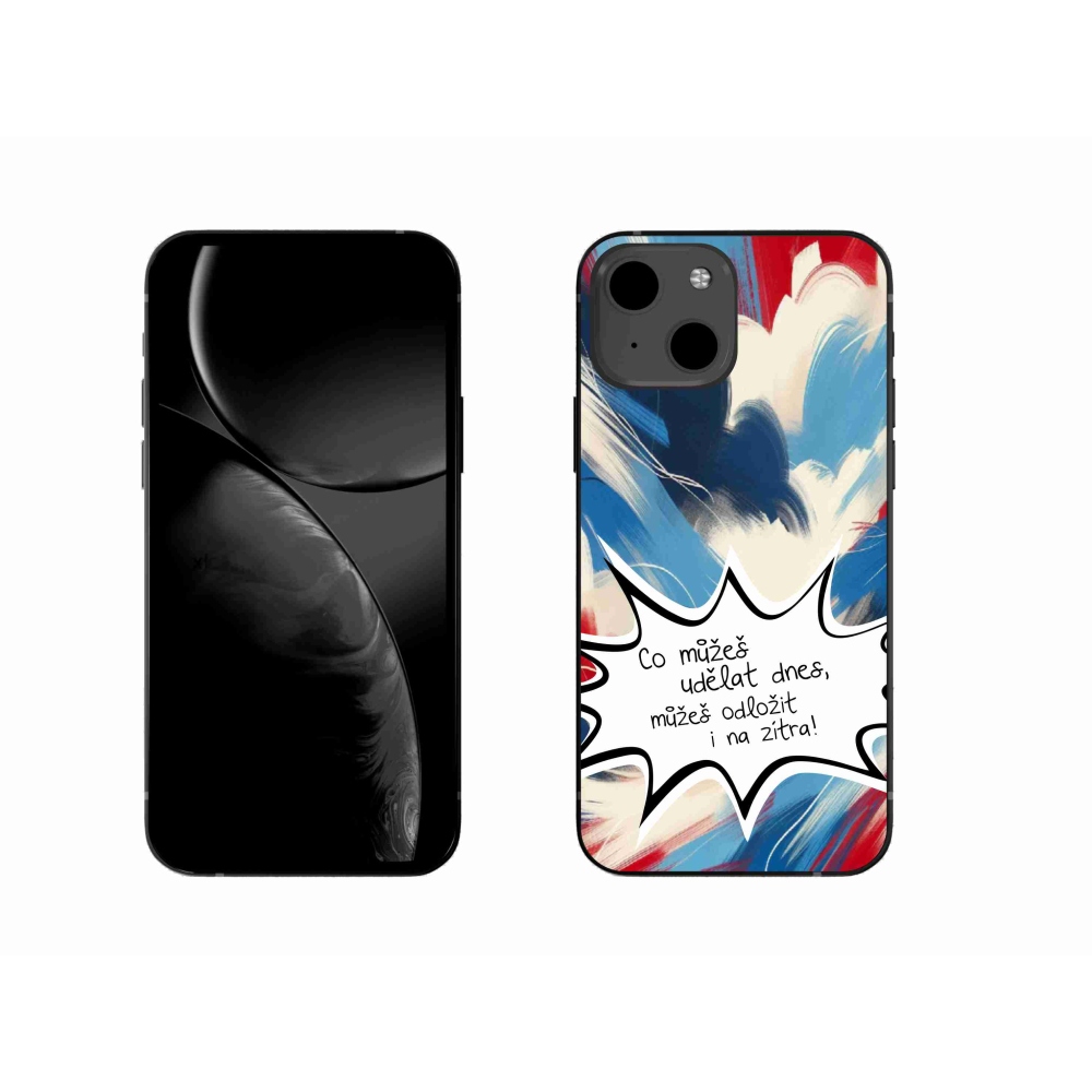 Gél borító mmCase iPhone 13 6.1 készülékhez - vicces szöveg 9 fehér háttér