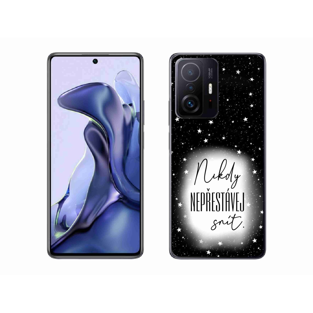 Gél borítás mmCase a Xiaomi 11T-hez - idézet 1 fehér és fekete háttérrel
