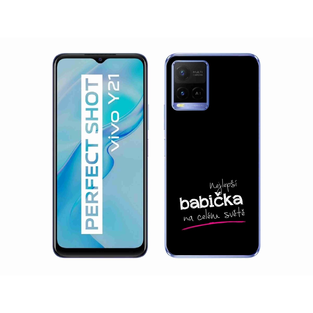 Gel Cover mmCase mmCase a Vivo Y21/Y21s/Y33s - Best Grandma 4 fekete háttérrel