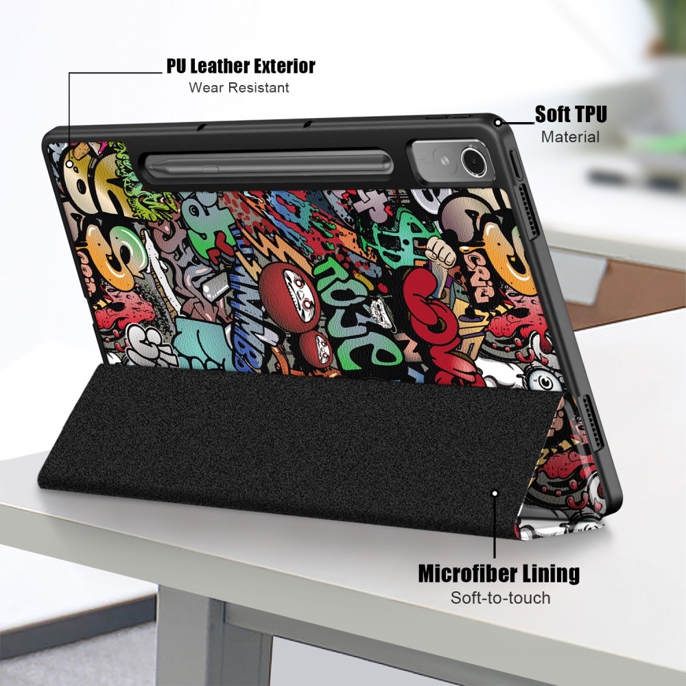 Patte intelligens záró tok Lenovo Tab P12 táblagéphez - graffiti
