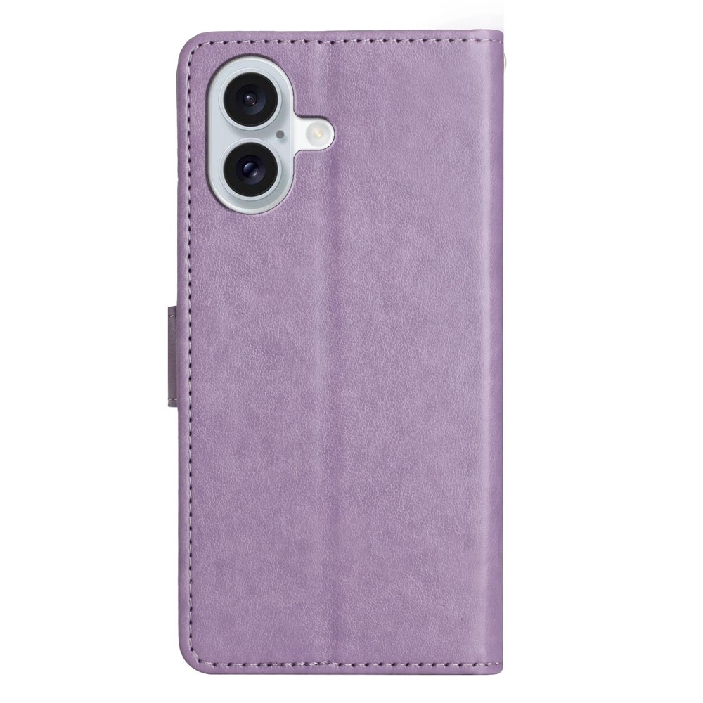 Virágok könyvtáska iPhone 17 készülékhez - világos lila