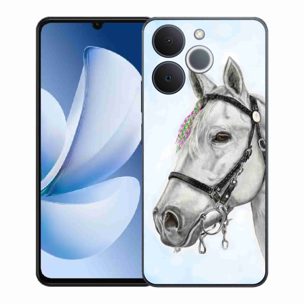 Zselés tok mmCase a Realme Note 70T-hez - fehér ló 1