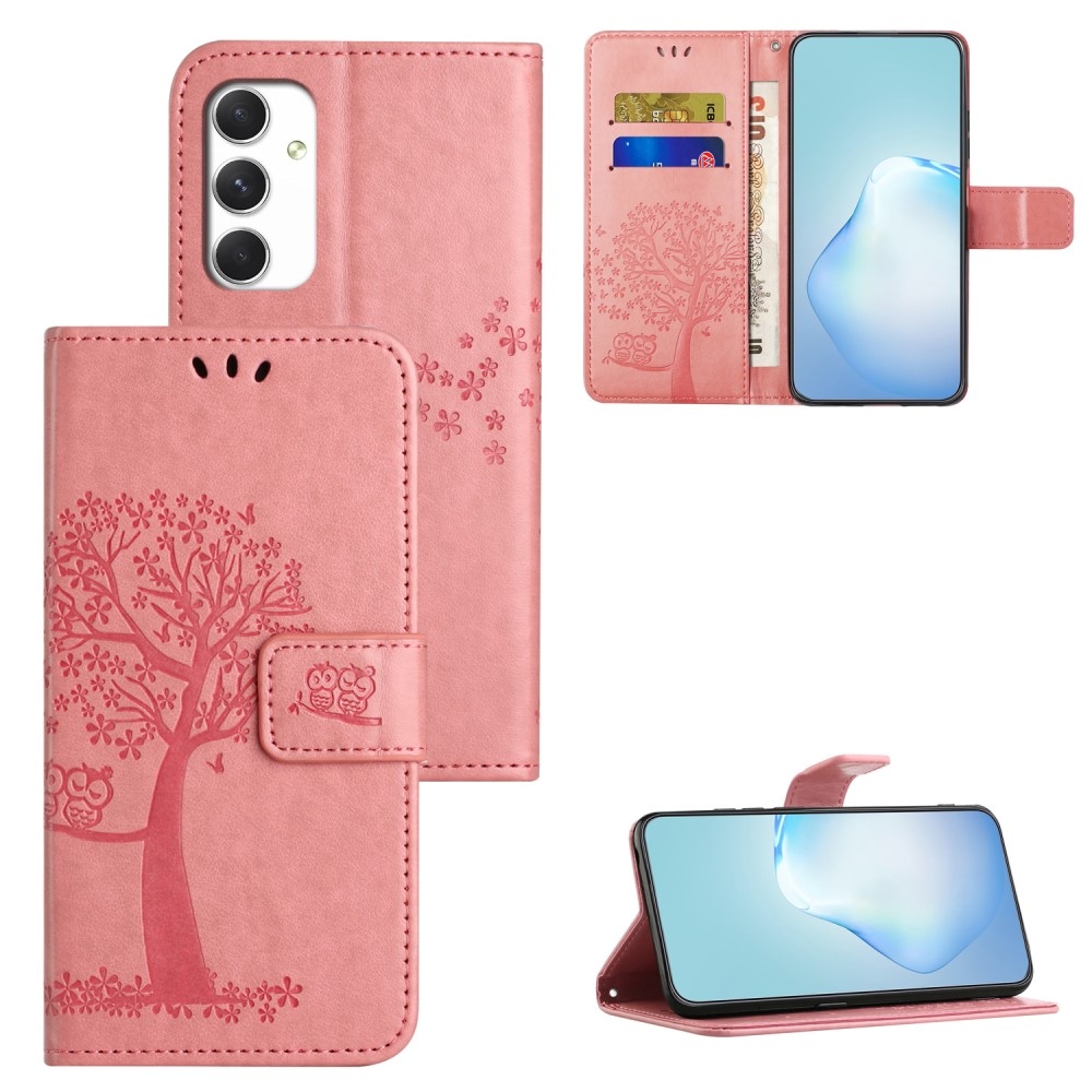 Fás könyv tok Samsung Galaxy A16 4G/5G készülékhez - rózsaszín