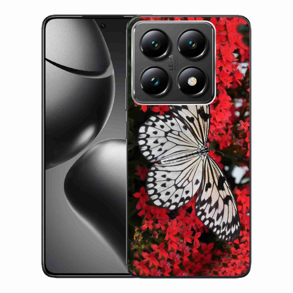Gél borítás mmCase a Xiaomi 14T Pro számára - fekete és fehér pillangó 1