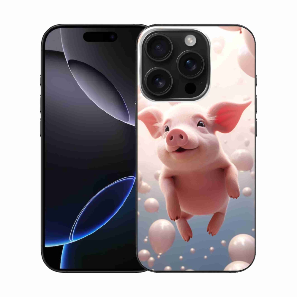 Gél borítás mmCase iPhone 16 Pro készülékhez - malacka lufikkal