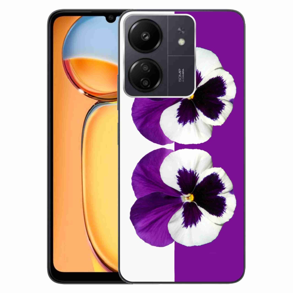 Gél borítás mmCase a Xiaomi Poco C65/Redmi 13C-hez - lila és fehér virág