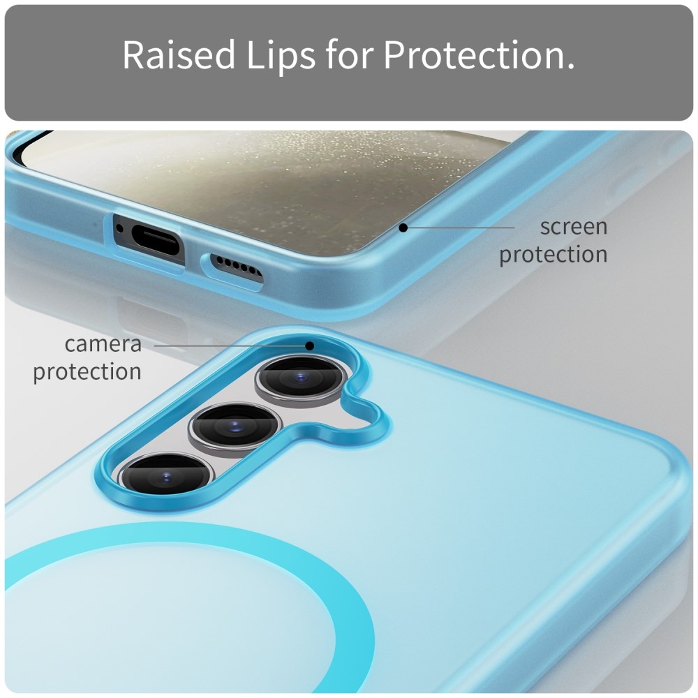 Frost gél tok MagSafe támogatással Samsung Galaxy S24+/S25+ készülékhez - világoskék színben