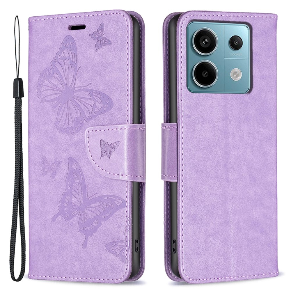 Pillangó könyv tok Xiaomi Redmi Note 13 Pro 4G/Poco M6 Pro - világos lila
