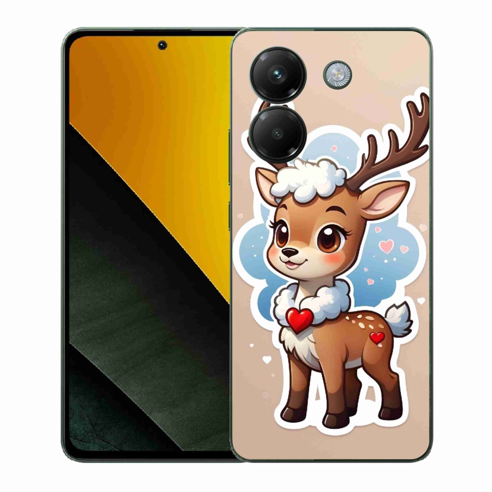 Gél borítás mmCase a Xiaomi Poco M7 Pro 5G számára - rajzfilm rénszarvas
