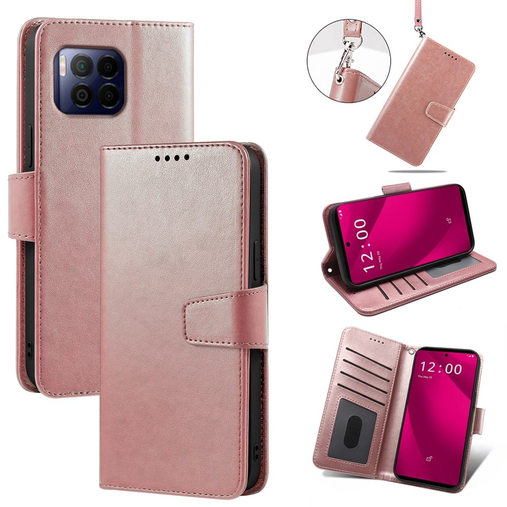 Erős könyv tok T-Mobile T Phone 2 Pro készülékhez - rózsaarany