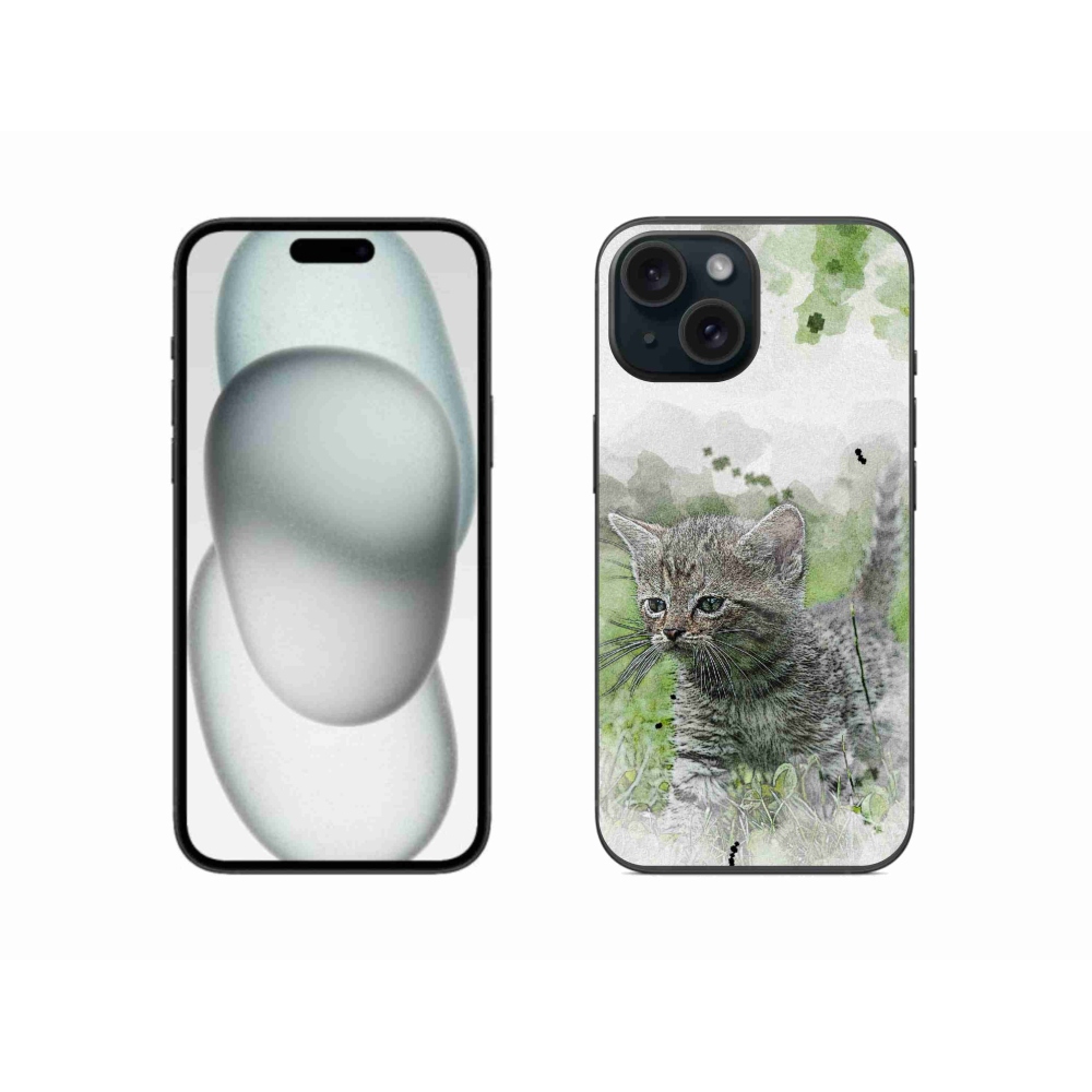 Gél borítás mmCase iPhone 15 készülékhez - aranyos cica 1