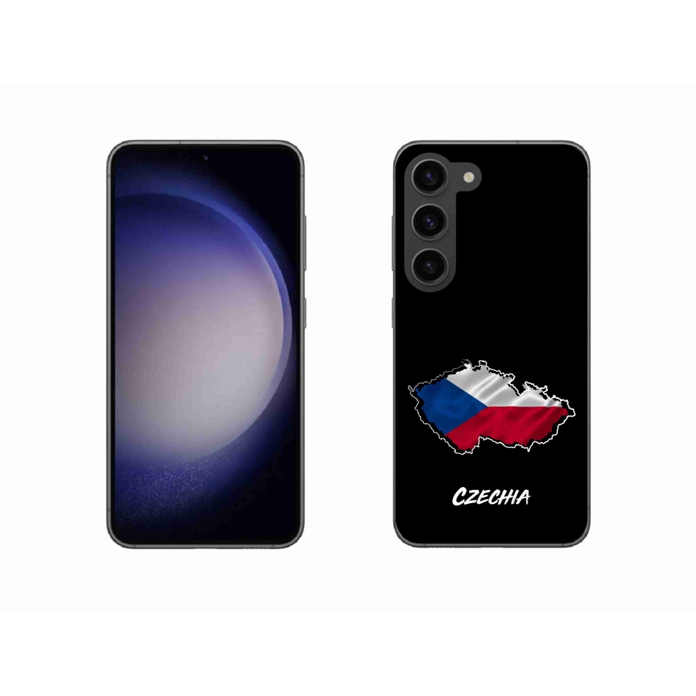 Zselés borítás mmCase Samsung Galaxy S23 5G - Csehország fekete háttérrel