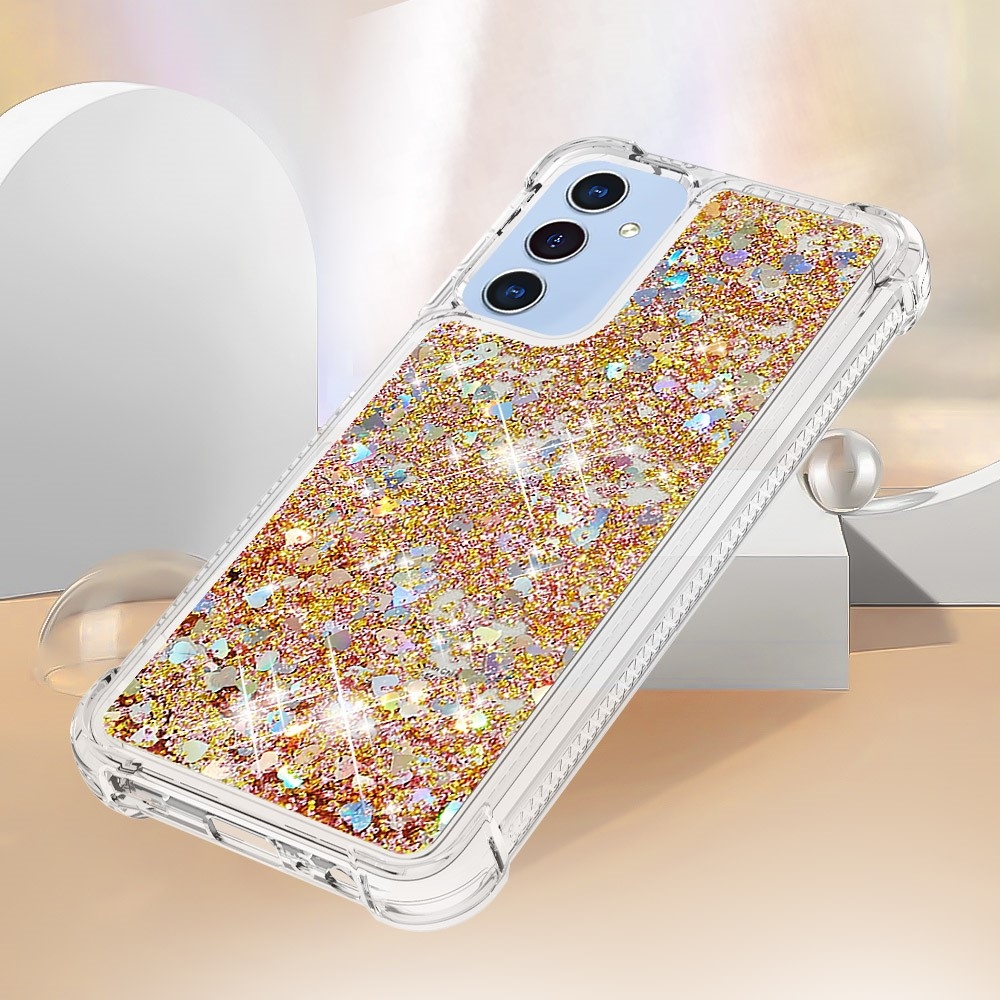 Glitter homokóra zselés tok Samsung Galaxy A26 5G - arany/szív