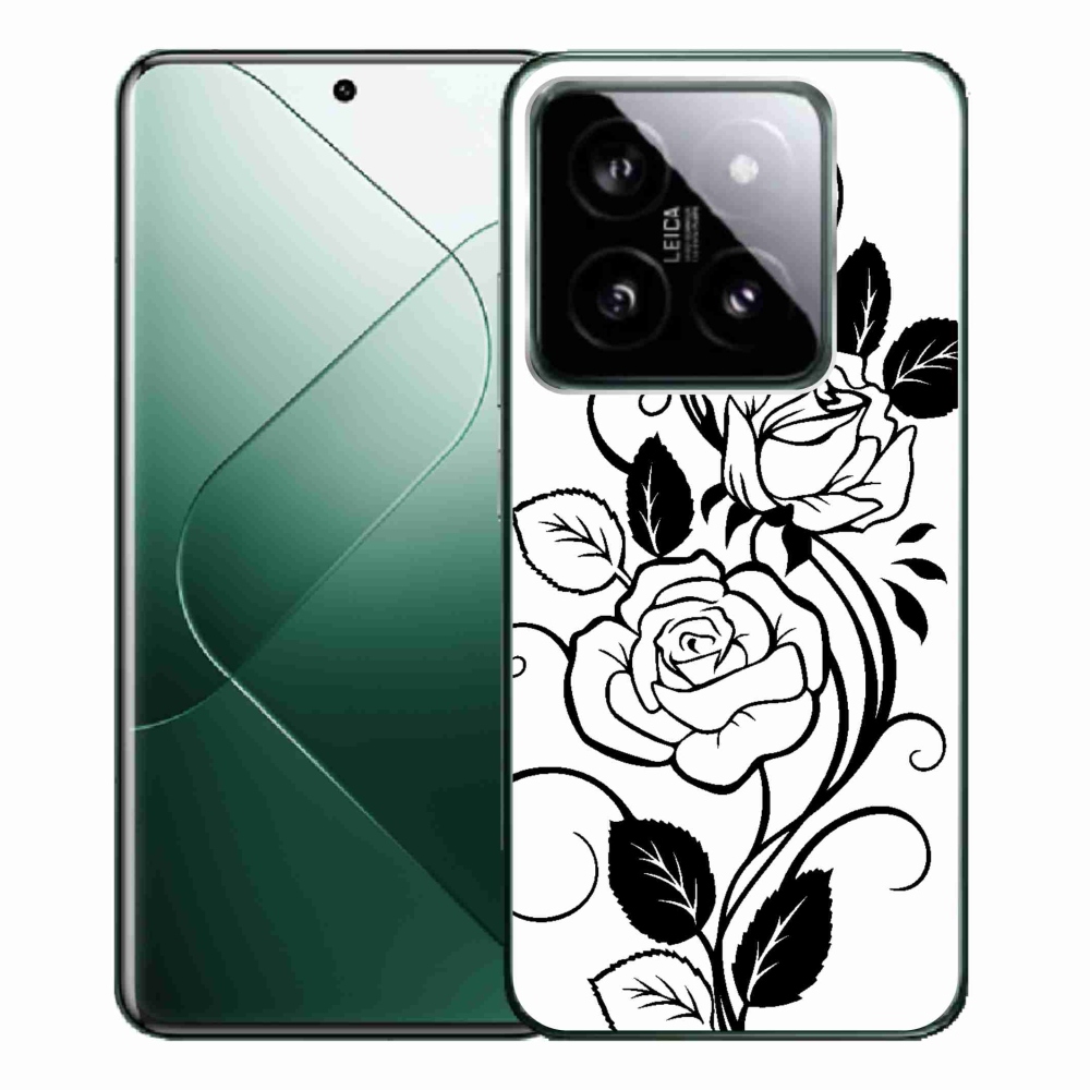 Gél borítás mmCase a Xiaomi 14 Pro számára - fekete és fehér rózsa