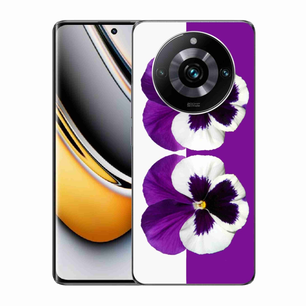 Zselés borító mmCase a Realme 11 Pro/11 Pro+ készülékhez - lila és fehér virág