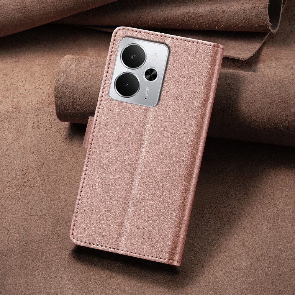 BINFEN könyvtáska a Realme 14 5G készülékhez - rózsaarany