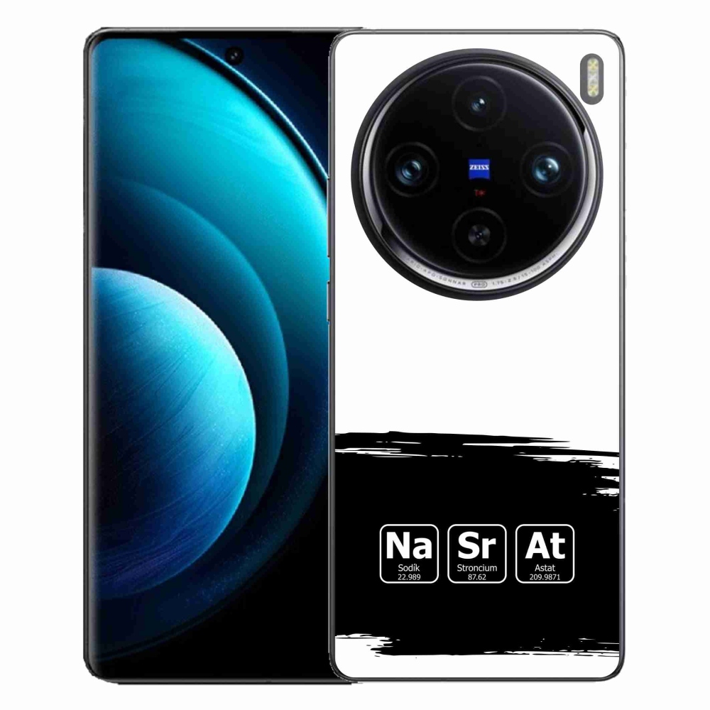 Gél borítás mmCase a Vivo X100 Pro 5G-n - kémiai elemek fekete és fehér háttérrel