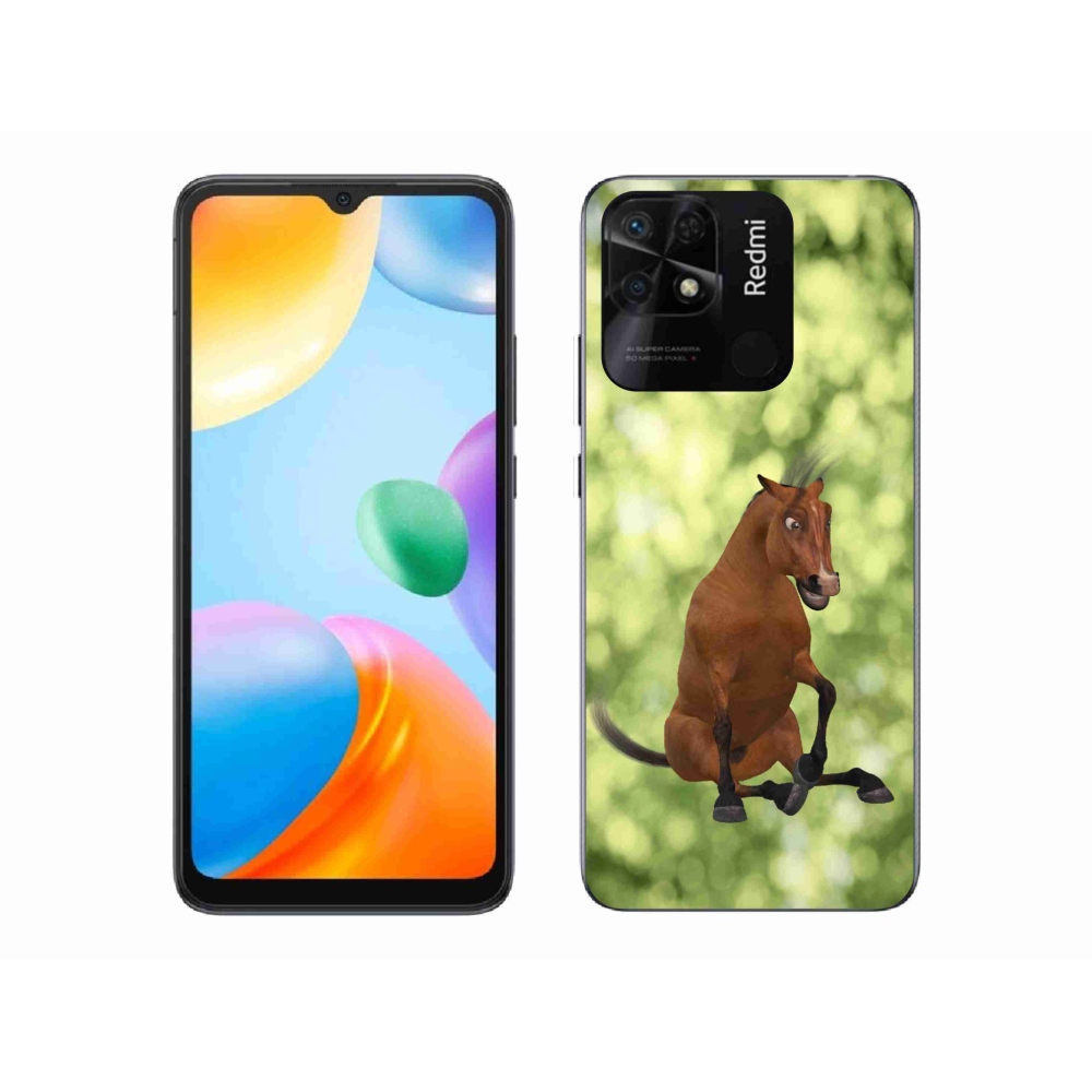 Gél borító mmCase a Xiaomi Redmi 10C-hez - barna rajzfilm ló 1