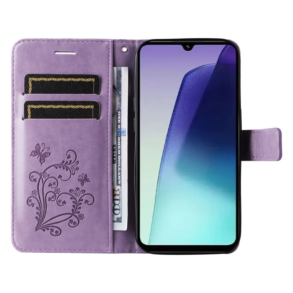 Nagy pillangó könyv tok a Xiaomi Redmi 14C/Poco C75-hez - lila
