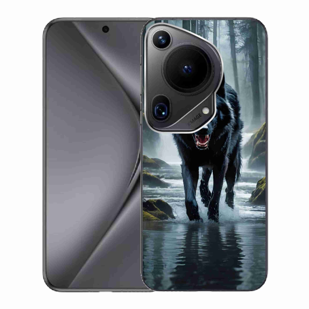Gél borítás mmCase a Huawei Pura 70 Ultra készülékhez - fekete farkas