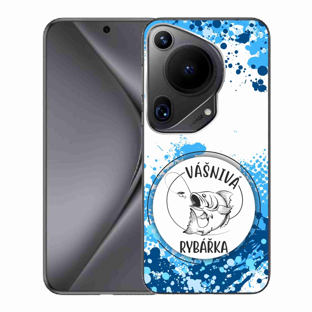 Gél borító mmCase a Huawei Pura 70 Ultra - szenvedélyes halásznő fehér háttérrel