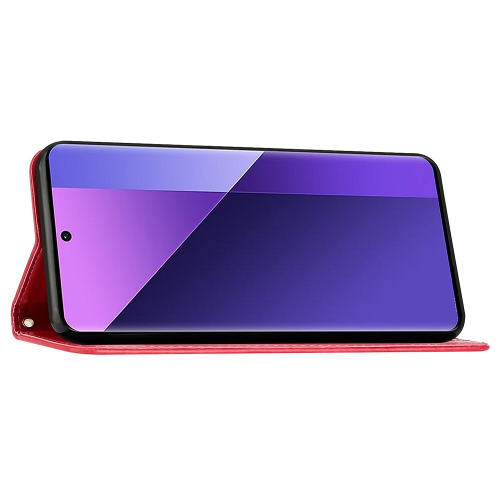 Virágos könyv tok Motorola Moto G85 5G - piros