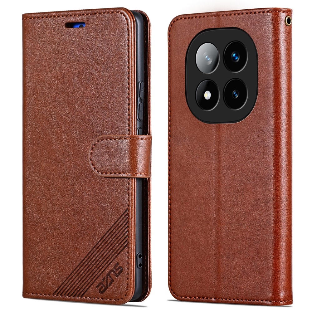 AZNS könyvtáska Xiaomi Redmi Note 14 Pro 5G/Poco X7 5G - barna