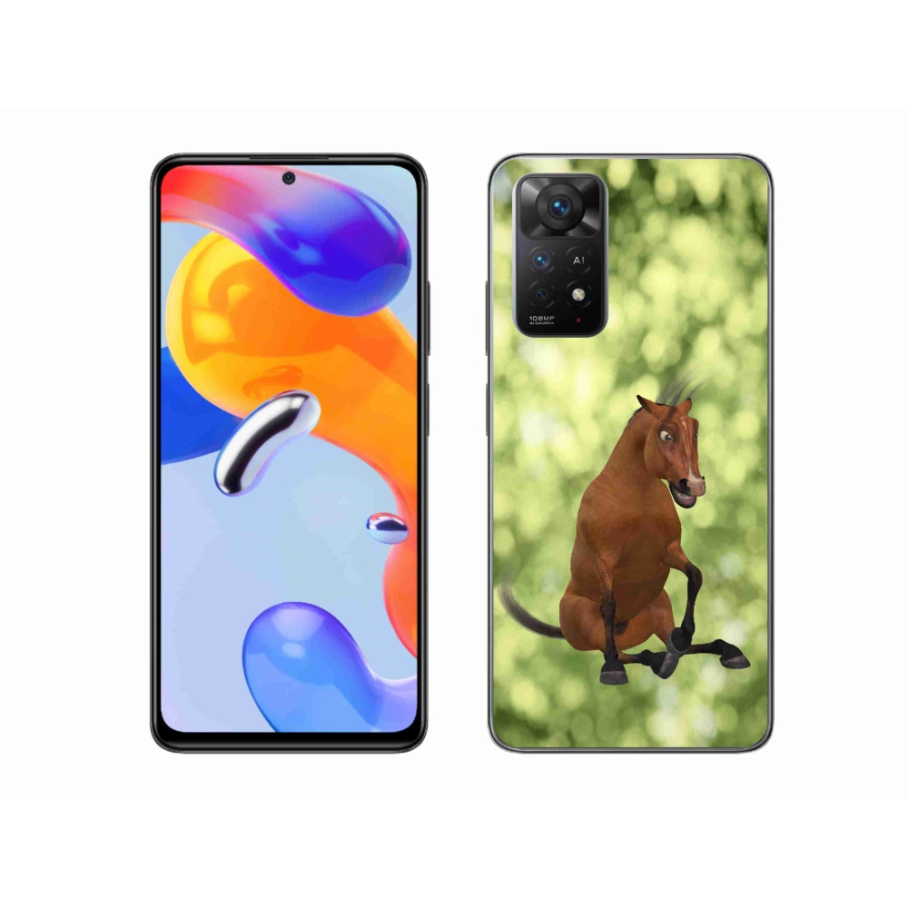 Gél borítás mmCase a Xiaomi Redmi Note 11 Pro 4G/5G - barna rajzfilm ló 1