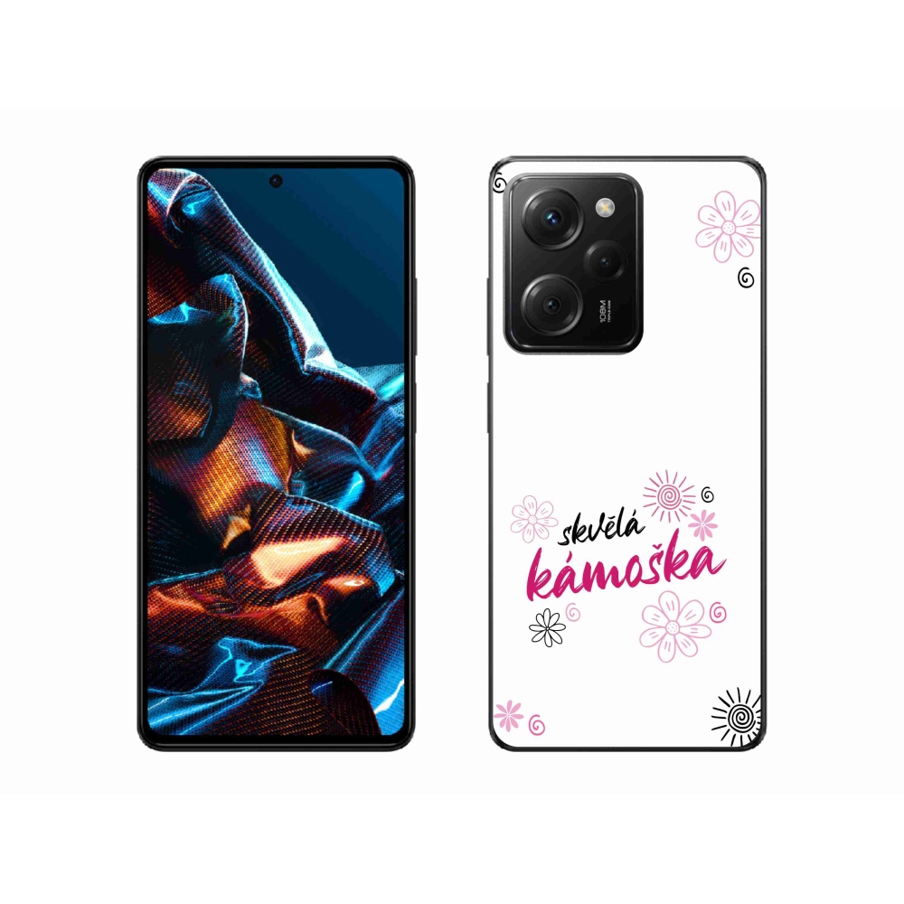 Gél borítás mmCase a Xiaomi Poco X5 Pro 5G-n - nagyszerű haver fehér háttérrel