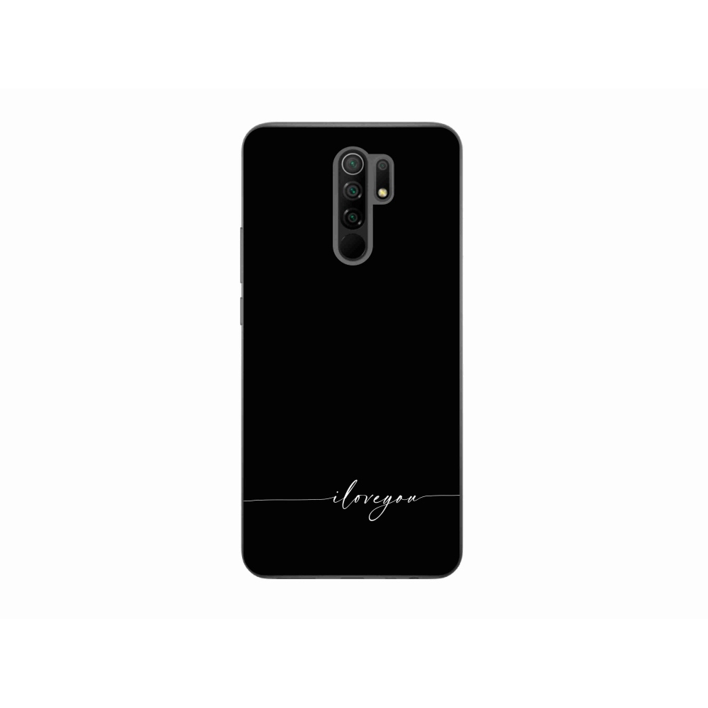 Gél borító mmCase a Xiaomi Redmi 9-hez - Szeretlek fekete háttérrel