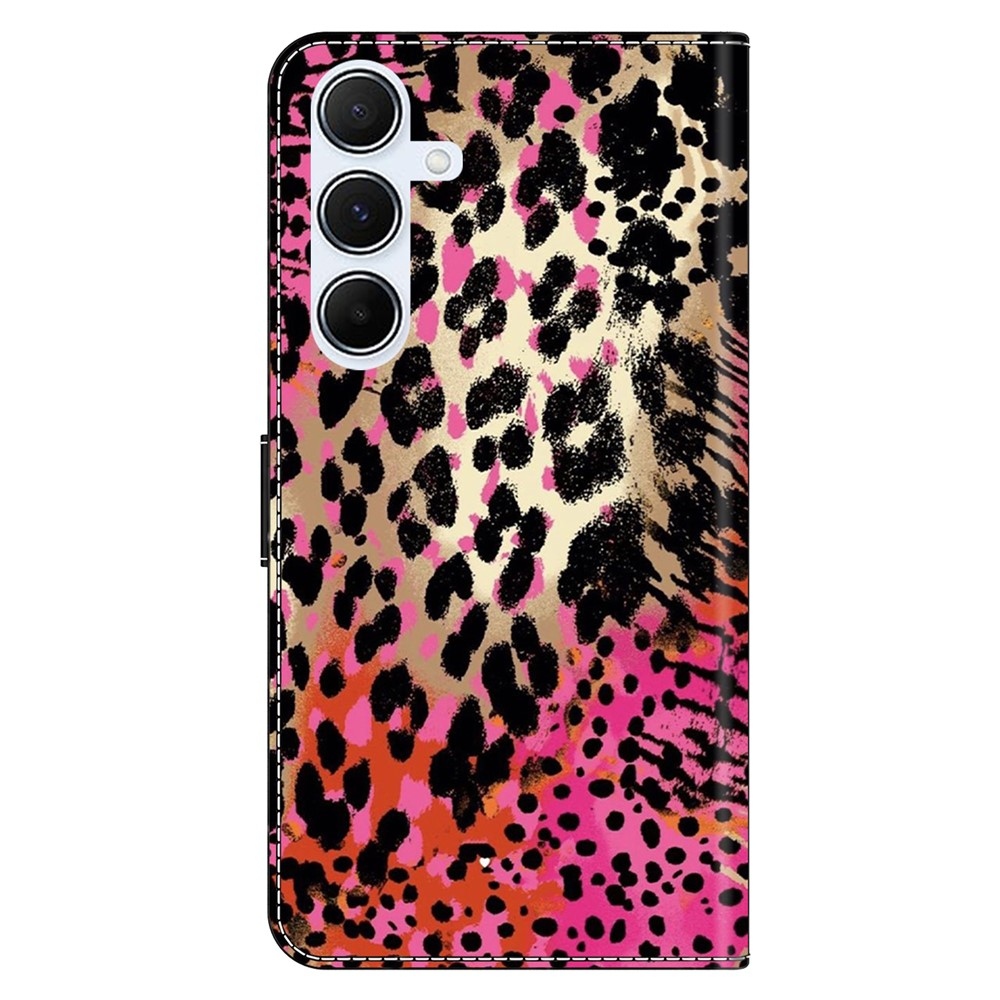 Határozottan könyves tok Samsung Galaxy A17 5G/A26 5G - fekete és rózsaszín pöttyökkel