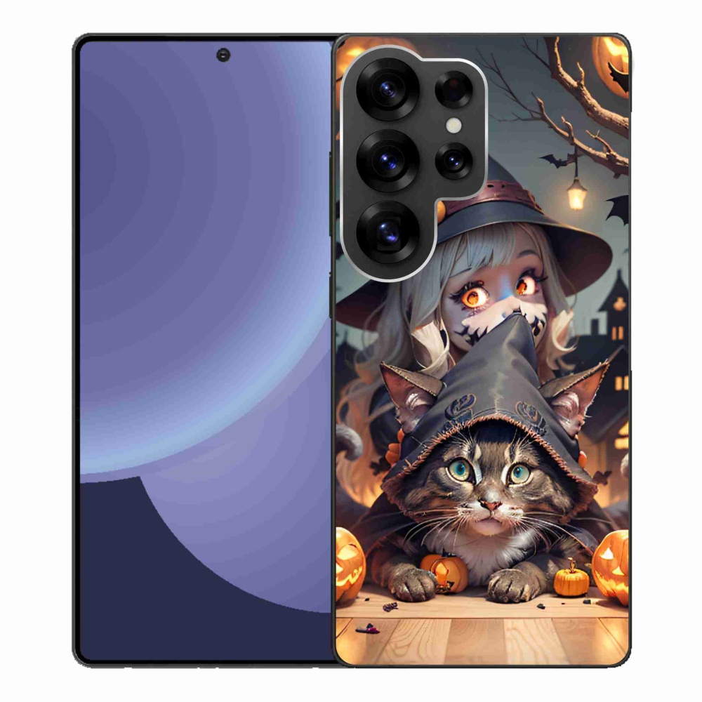 Zselés borítás mmCase Samsung Galaxy S25 Ultra készülékhez - boszorkány macskával